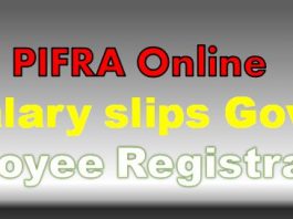 Pifra Salary Slip Registration for Govt Employees of Pakistan