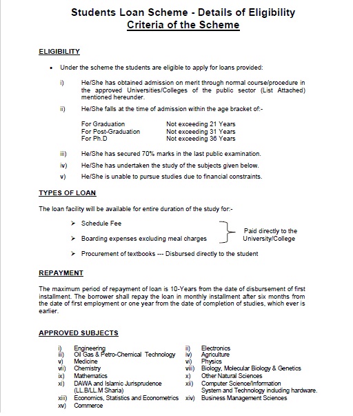 Students loan scheme 2020