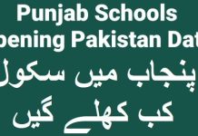 Punjab Schools Opening Pakistan Date 2024 Notification