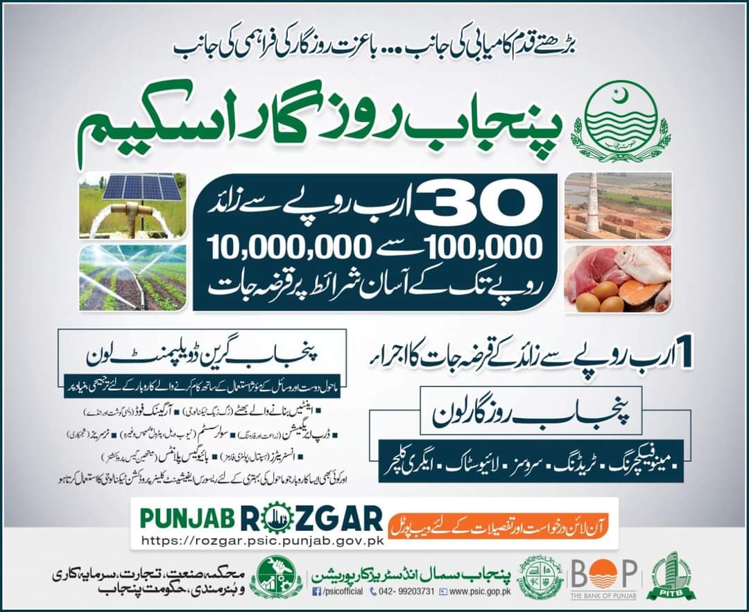 Punjab Rozgar Scheme Application Form 2022 BOP