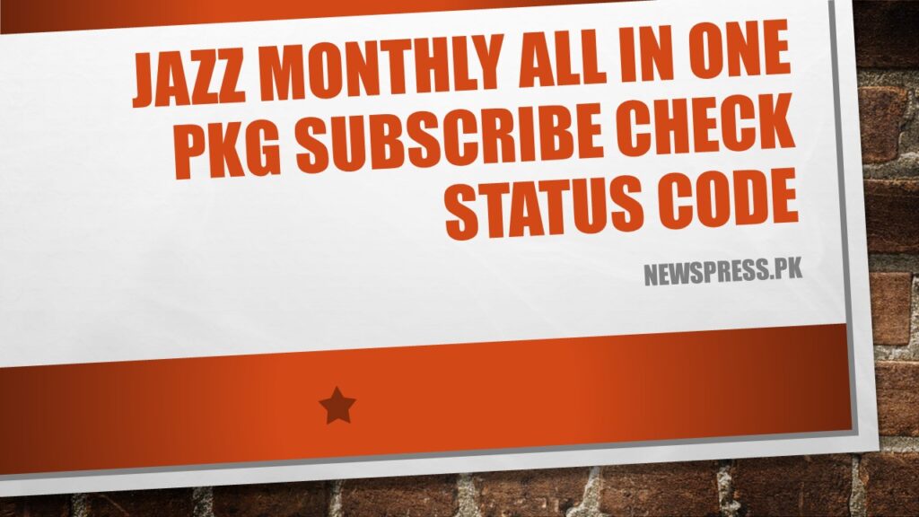 Jazz Monthly All in One Pkg Subscribe Check Status Code