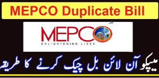 Online MEPCO Bill Download Duplicate Multan Electricity for 2024