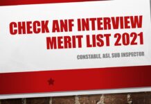 Check ANF Interview Merit List 2021 Constable, ASI, Sub Inspector