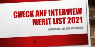 Check ANF Interview Merit List 2021 Constable, ASI, Sub Inspector