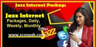 Jazz Internet Packages 2023 May Monthly-Weekly-Daily & Hourly Activation Codes