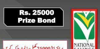 Premium Rs. 25000 Prize Bond Karachi List 11 March 2024