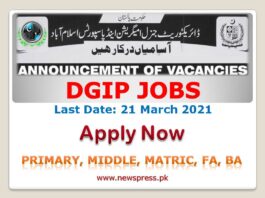 2021 Jobs in Immigration & Passports Office DGIP