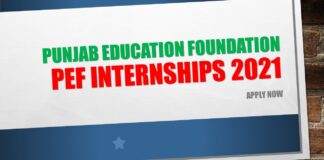 Punjab Education Foundation PEF Internships 2021