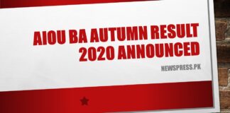 AIOU BA Autumn Result 2020 Announced