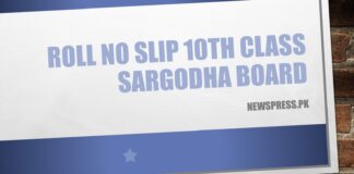 Roll No Slip 10th Class 2023 Sargodha Board