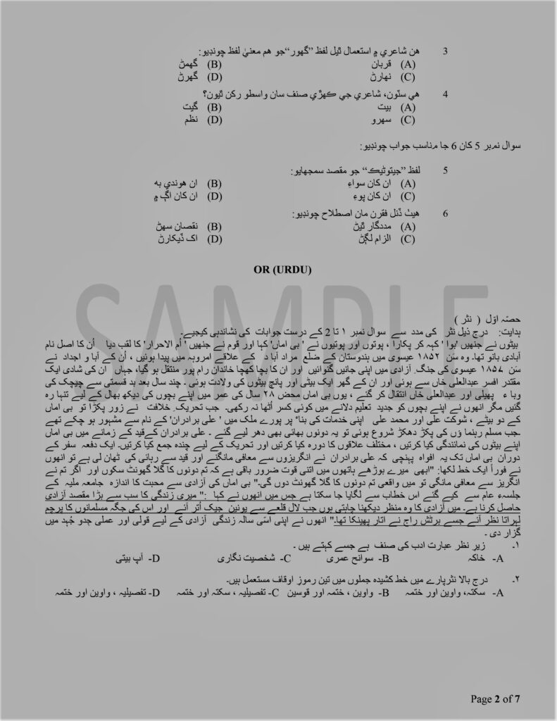 STS Sindh PST Test Syllabus 2021