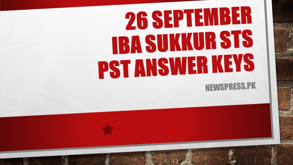 26 September IBA Sukkur STS PST Answer Keys