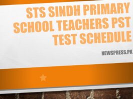 STS Sindh Primary School Teachers PST Test Schedule 2023