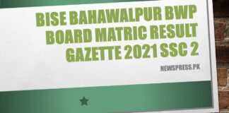 BISE Bahawalpur BWP Board Matric Result Gazette 2023 SSC 2