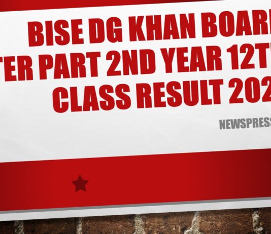 BISE DGKhan Board Inter Part 2nd Year 12th Class Result 2021