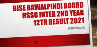 BISE Rawalpindi Board HSSC Inter 2nd Year 12th class Result 2021