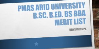 PMAS Merit List, Arid University Merit List