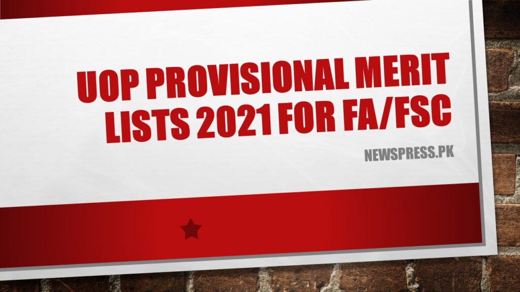 University of Peshawar UOP Provisional Merit Lists 2021 for FA/FSc