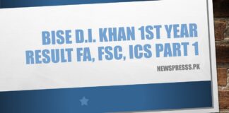 BISE D.I. Khan 1st Year Result FA, FSC, ICS Part 1