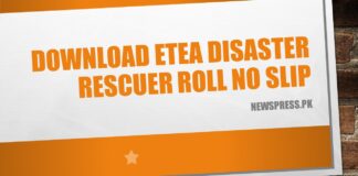 Download ETEA Disaster Rescuer Roll No Slip