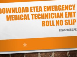 Download ETEA Emergency Medical Technician EMT Roll No Slip