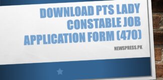 Download PTS Lady Constable Job Application Form (470)