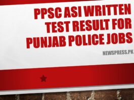 PPSC ASI Written Test Result for Punjab Police Jobs