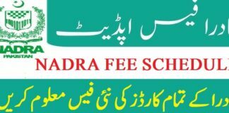 NADRA Id Card Fee Schedule 2024 Normal, Urgent, Executive