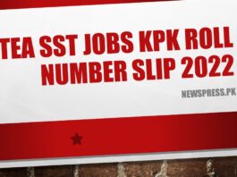 ETEA SST Jobs KPK Roll Number Slip 2022