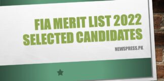 FIA Merit List 2022 Selected Candidates