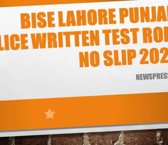 BISE Lahore Punjab Police Written Test Roll No Slip 2022