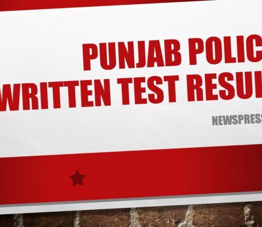 Punjab Police Written Test Result