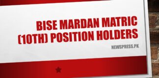 BISE Mardan Matric (10th) Position Holders