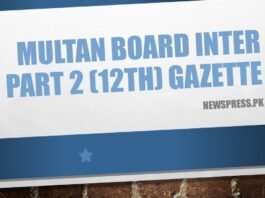 Multan Board Inter Part 2 (12th) Result Gazette 2022 PDF