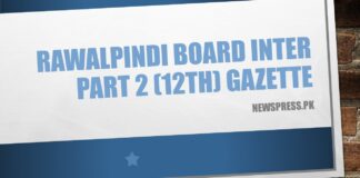 Rawalpindi Board Inter Part 2 (12th) Result Gazette 2022 PDF