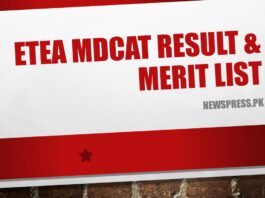 ETEA MDCAT Result Merit List of Successful Candidates