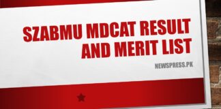 SZABMU MDCAT Result Merit List of Successful Candidates