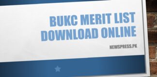 BUKC Merit List Download Online