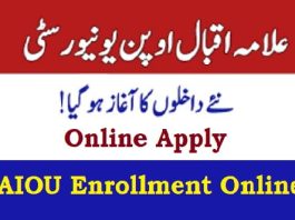 AIOU Online Admission 2024 Last Date www-aiou-edu-pk