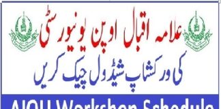 AIOU Workshop Schedule 2024 Check by Roll No for Autumn/Spring