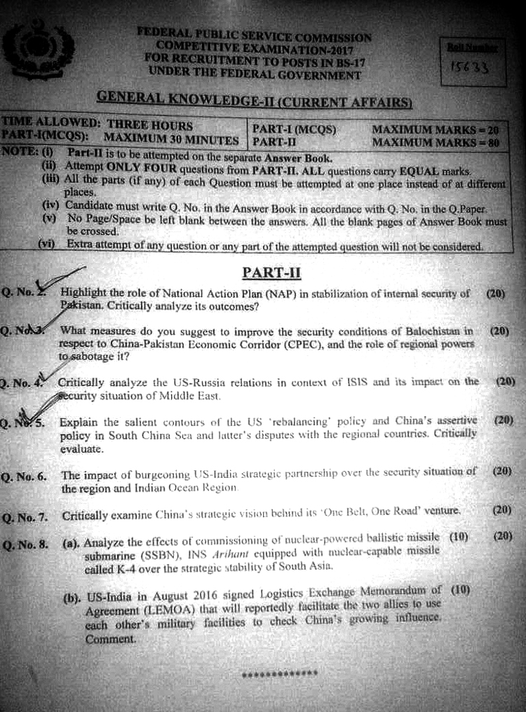 Css Current Affairs Mcqs Solved Past Papers Dailyilm