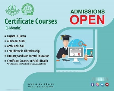 AIOU Certificate/Degree Section 6 Months Course Detail