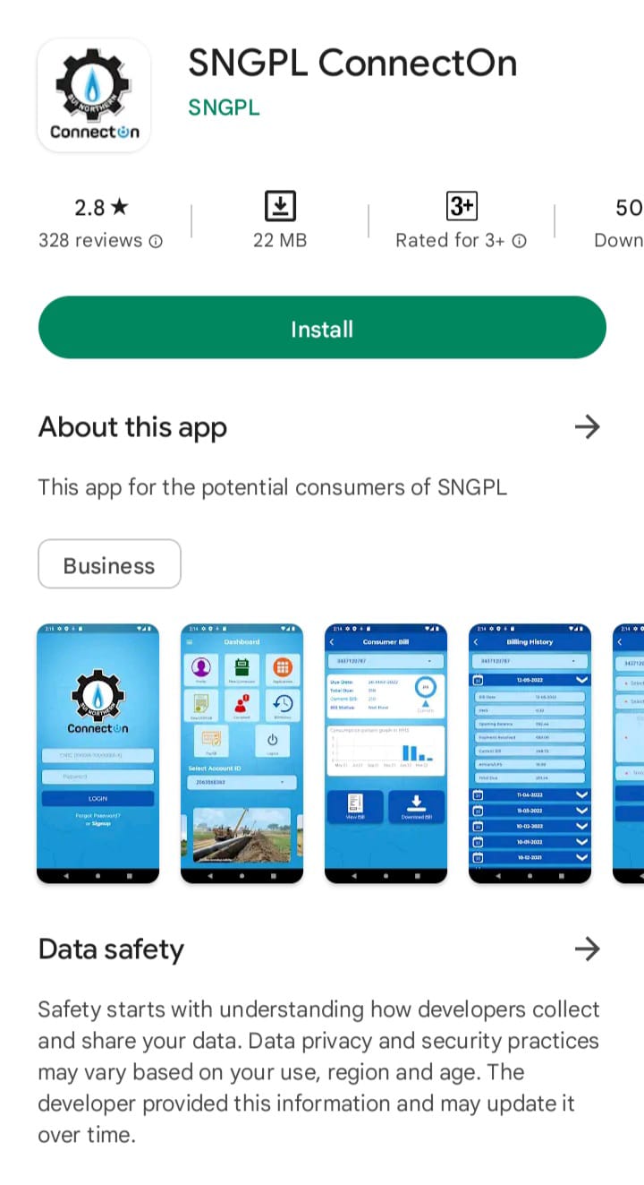 SNGPL Sui Gas Connection App Download for Online Application, Pay Bill & Register Complaints