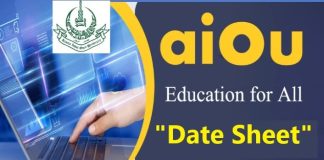 AIOU Date Sheet By Roll Number 2024 FA, BA, MA, Mphil, PHD