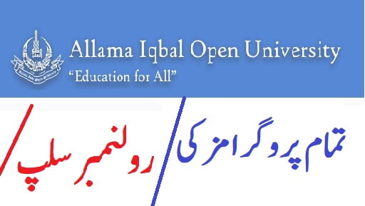 AIOU Roll No Slip 2024 by Roll Number