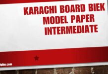 Karachi Board BIEK Model Paper