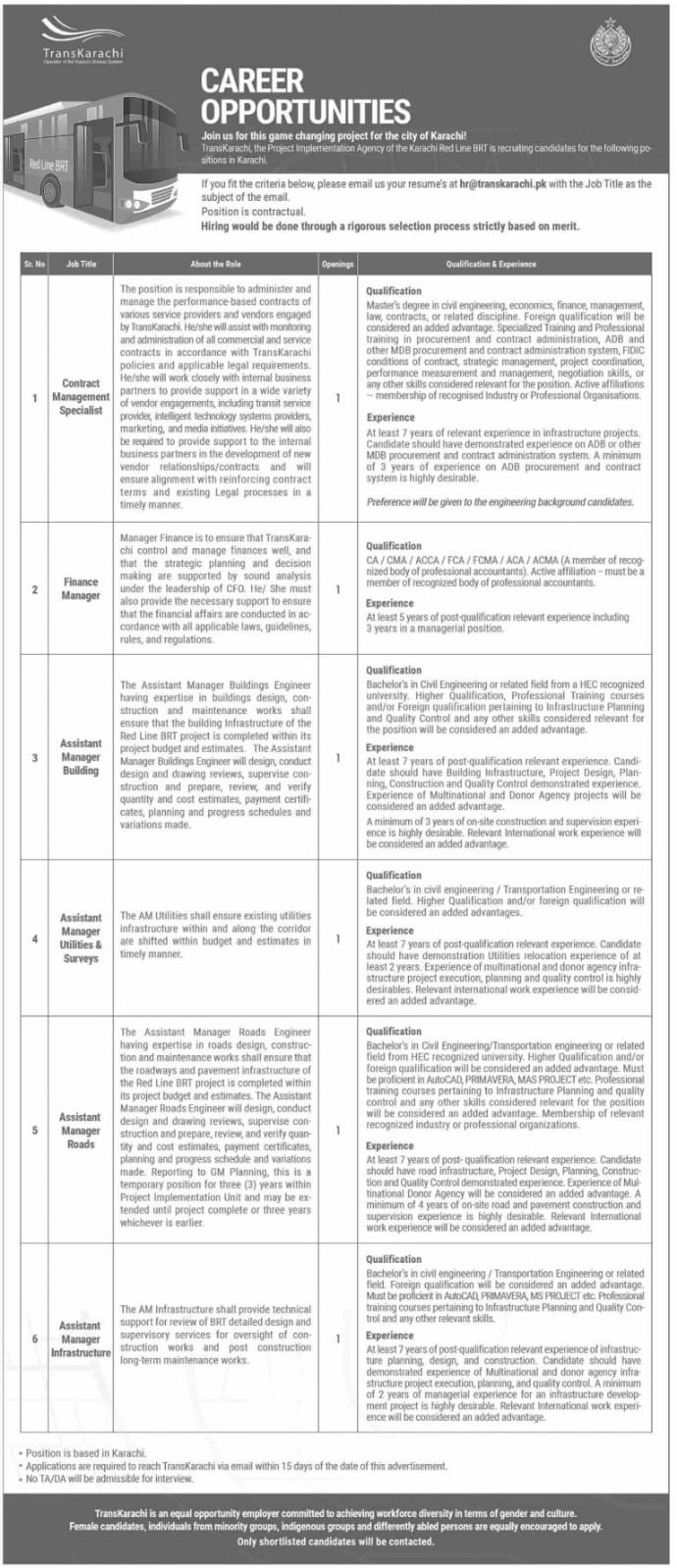 Trans Karachi Jobs 2024 in Pakistan Online Apply