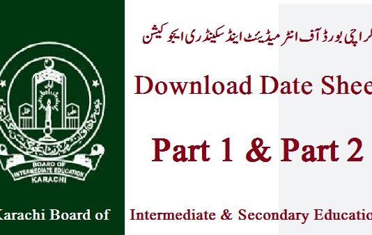 Matric Date Sheet 2024 Karachi Board Download PDF