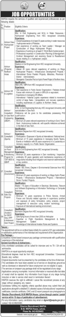 Latest WAPDA Jobs 2025