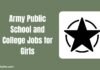 Army Public School and College Jobs for Girls